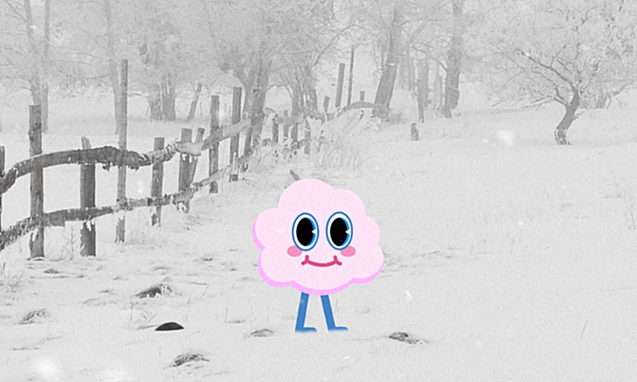 the friendly character created for this song, sitting in the snow