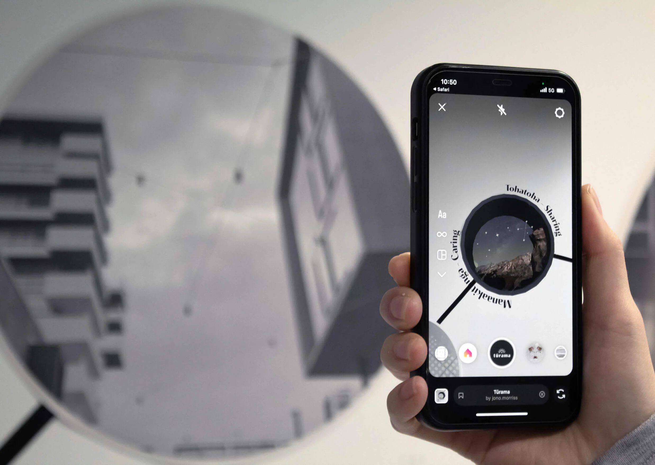 A demonstration of the AR-Activated mural at work